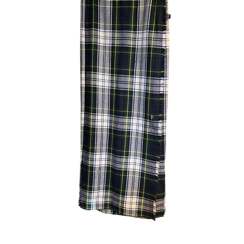 Plaid Maxi Skirt - Black and Green